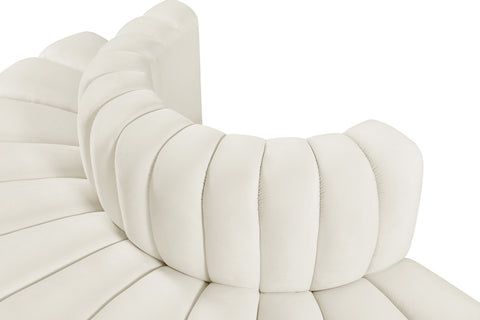 Briar Cream 90 Velvet Upholstered Modular Sectional, 4-Piece
