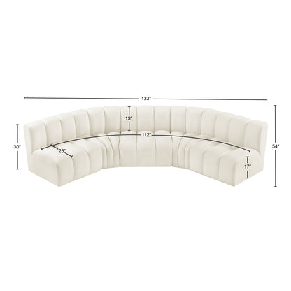 Zara Cream Velvet Modular Sofa S5A