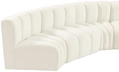 Zara Cream Velvet Modular Sofa S5A