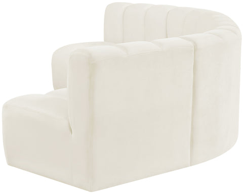 Briar Cream 133 Velvet Upholstered Modular Sectional, 5-Piece