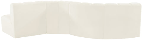 Briar Cream 122 Velvet Upholstered Modular Sectional, 5-Piece
