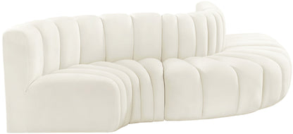 Zara Cream Velvet Modular Sofa S5B