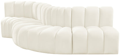 Zara Cream Velvet Modular Sofa S5B