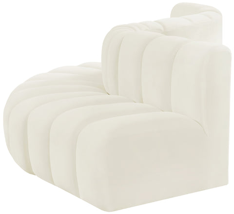 Briar Cream 122 Velvet Upholstered Modular Sectional, 5-Piece