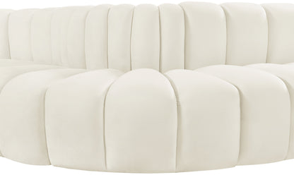 Zara Cream Velvet Modular Sofa S5B