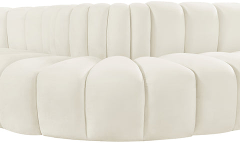 Briar Cream 122 Velvet Upholstered Modular Sectional, 5-Piece