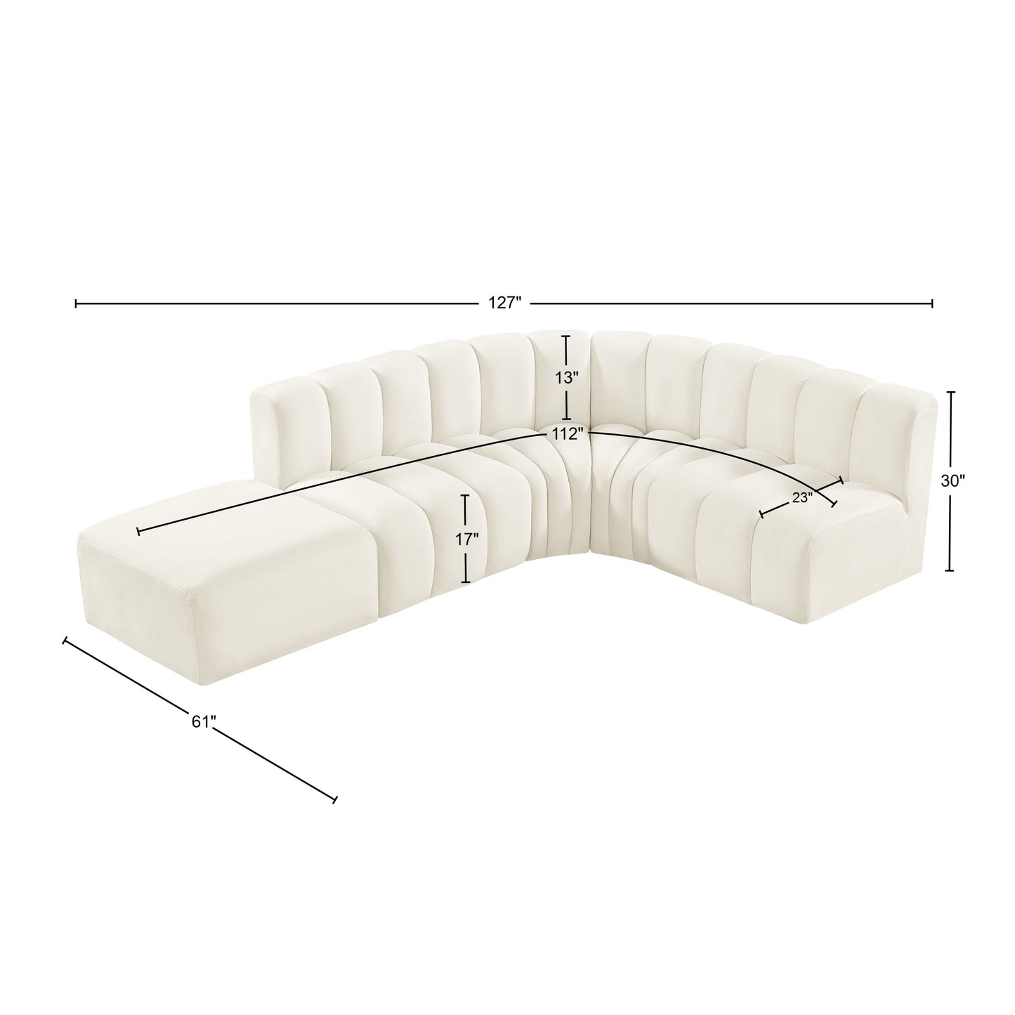 zara cream velvet modular sofa s5c