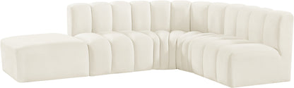 Zara Cream Velvet Modular Sofa S5C