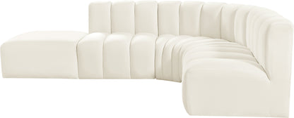 Zara Cream Velvet Modular Sofa S5C