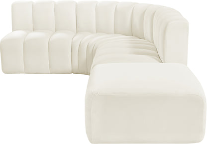 Zara Cream Velvet Modular Sofa S5C