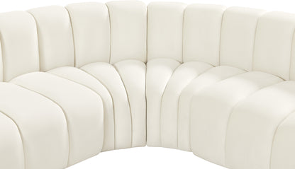 Zara Cream Velvet Modular Sofa S5C