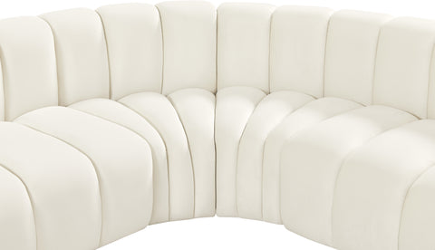 Briar Cream 127 Velvet Upholstered Modular Sectional, 5-Piece