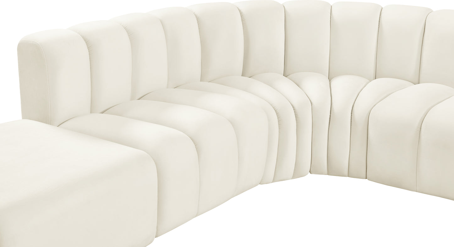 zara cream velvet modular sofa s5c