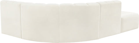 Briar Cream 127 Velvet Upholstered Modular Sectional, 5-Piece