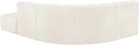 Briar Cream 127 Velvet Upholstered Modular Sectional, 5-Piece