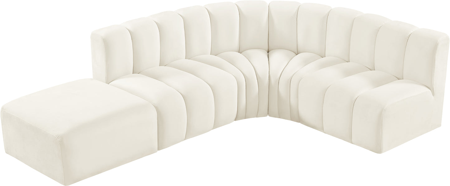 zara cream velvet modular sofa s5c