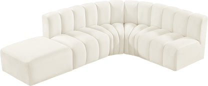 Zara Cream Velvet Modular Sofa S5C