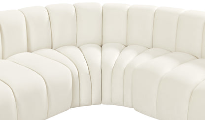 Zara Cream Velvet Modular Sofa S6A