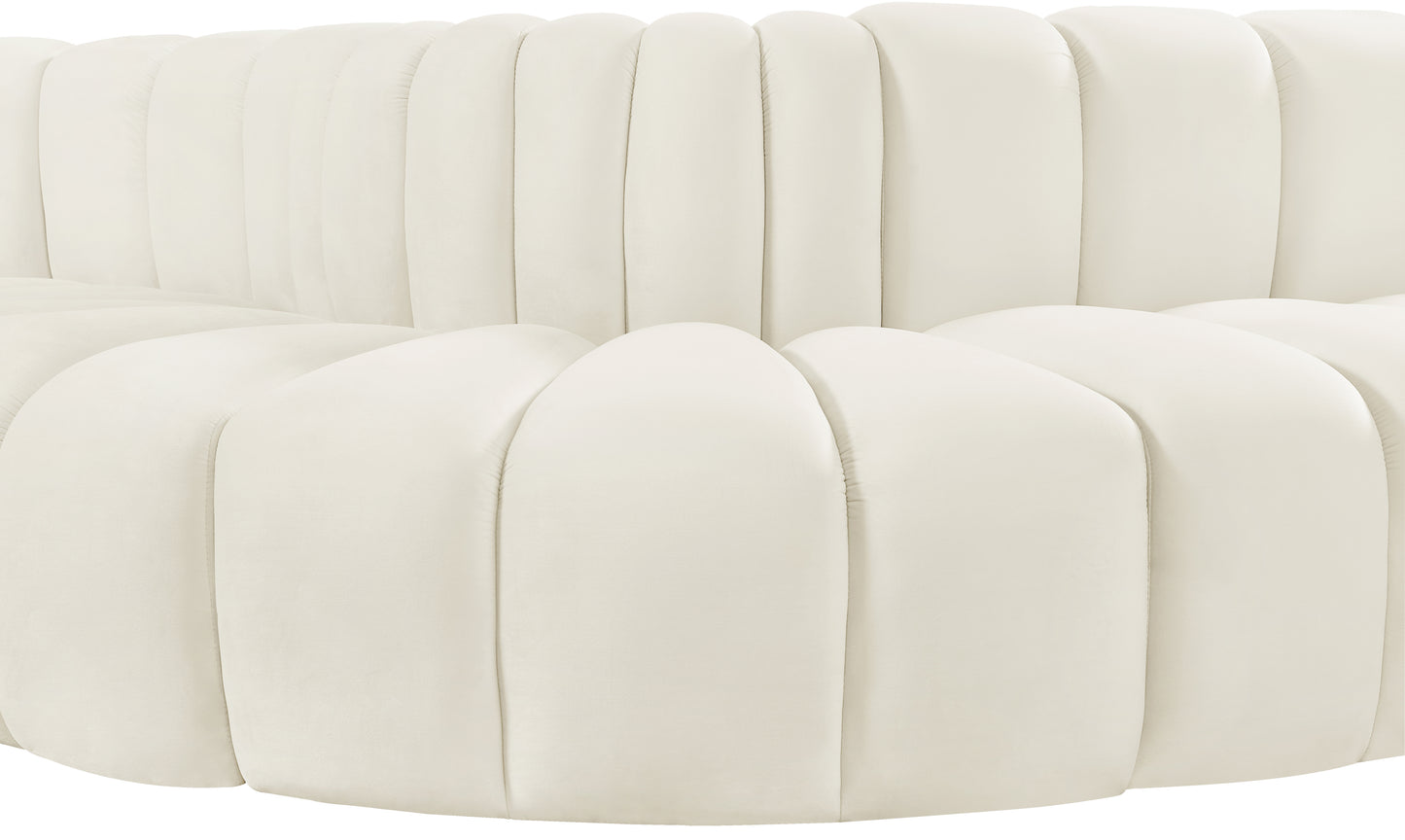 zara cream velvet modular sofa s6a