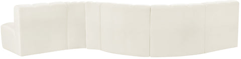 Briar Cream 145 Velvet Upholstered Modular Sectional , 6-Piece (Style 1)