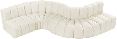 Briar Cream 145 Velvet Upholstered Modular Sectional , 6-Piece (Style 1)