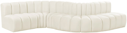 Zara Cream Velvet Modular Sofa S6A