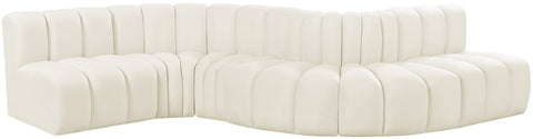 Briar Cream 145 Velvet Upholstered Modular Sectional , 6-Piece (Style 1)