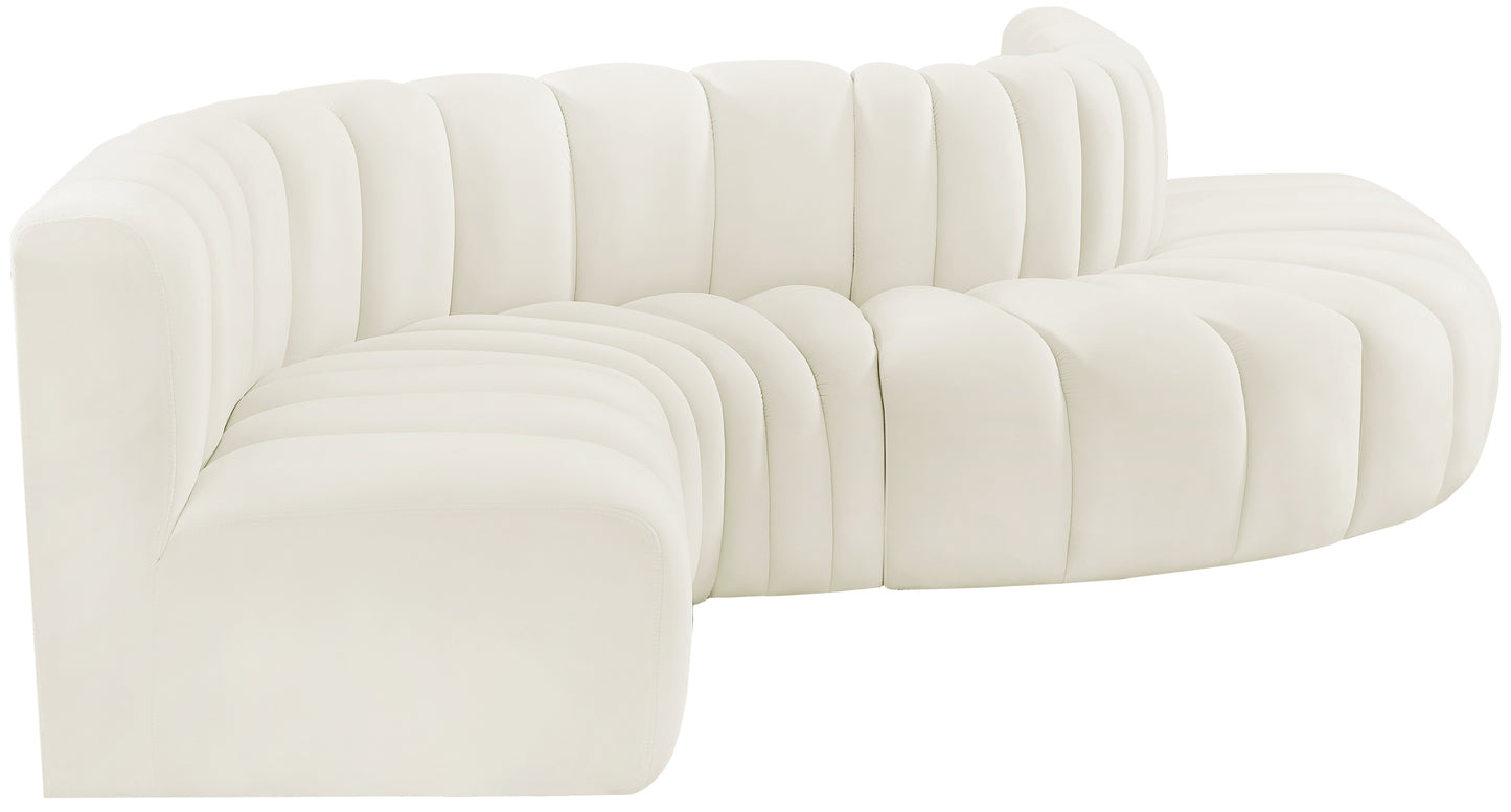 zara cream velvet modular sofa s6a