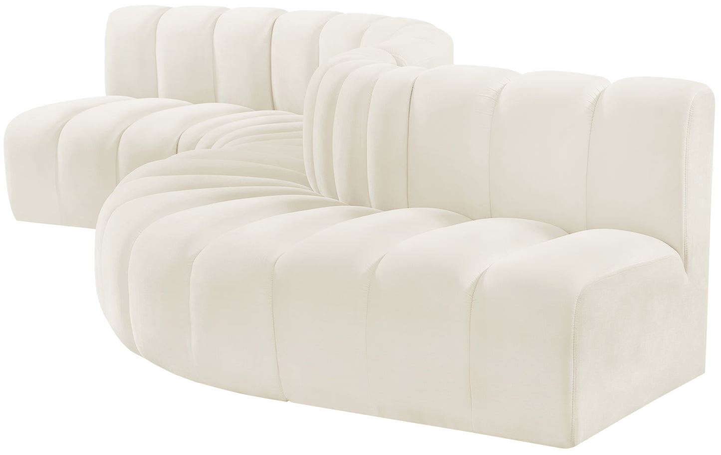 zara cream velvet modular sofa s6a