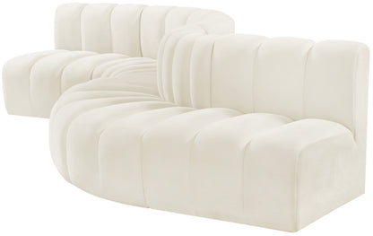 Zara Cream Velvet Modular Sofa S6A