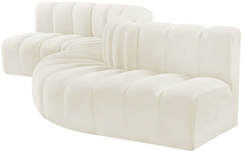 Briar Cream 145 Velvet Upholstered Modular Sectional , 6-Piece (Style 1)
