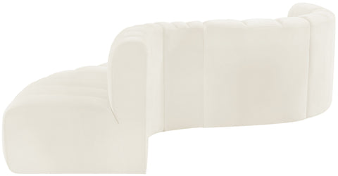 Briar Cream 145 Velvet Upholstered Modular Sectional , 6-Piece (Style 1)