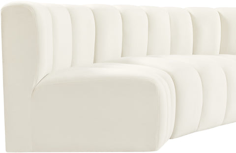 Briar Cream 151 Velvet Upholstered Modular Sectional, 6-Piece