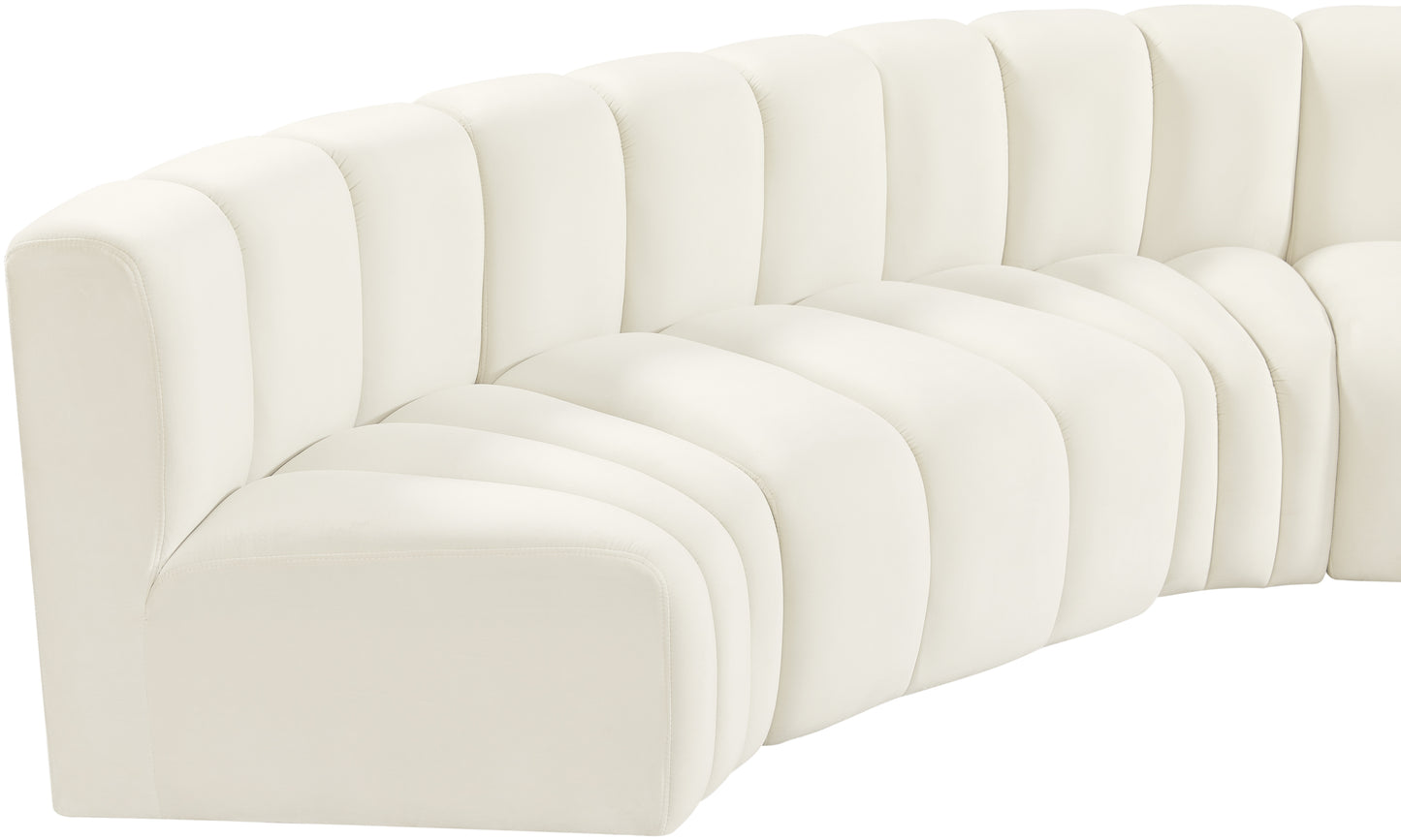 zara cream velvet modular sofa s6b