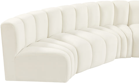 Briar Cream 151 Velvet Upholstered Modular Sectional, 6-Piece