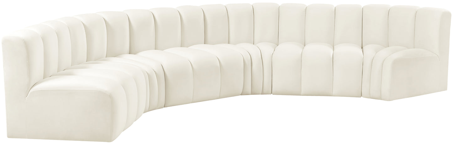 zara cream velvet modular sofa s6b