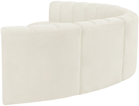 Briar Cream 151 Velvet Upholstered Modular Sectional, 6-Piece
