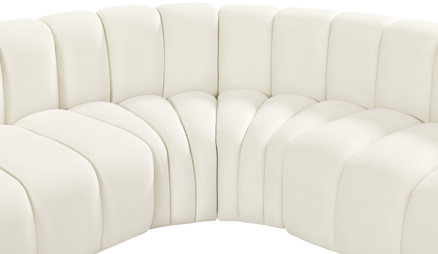 zara cream velvet modular sofa s6b