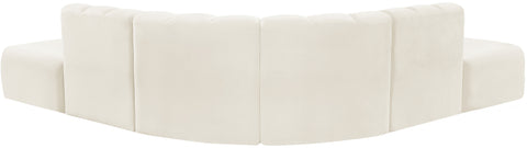 Briar Cream 146 Velvet Upholstered Modular Sectional, 6-Piece