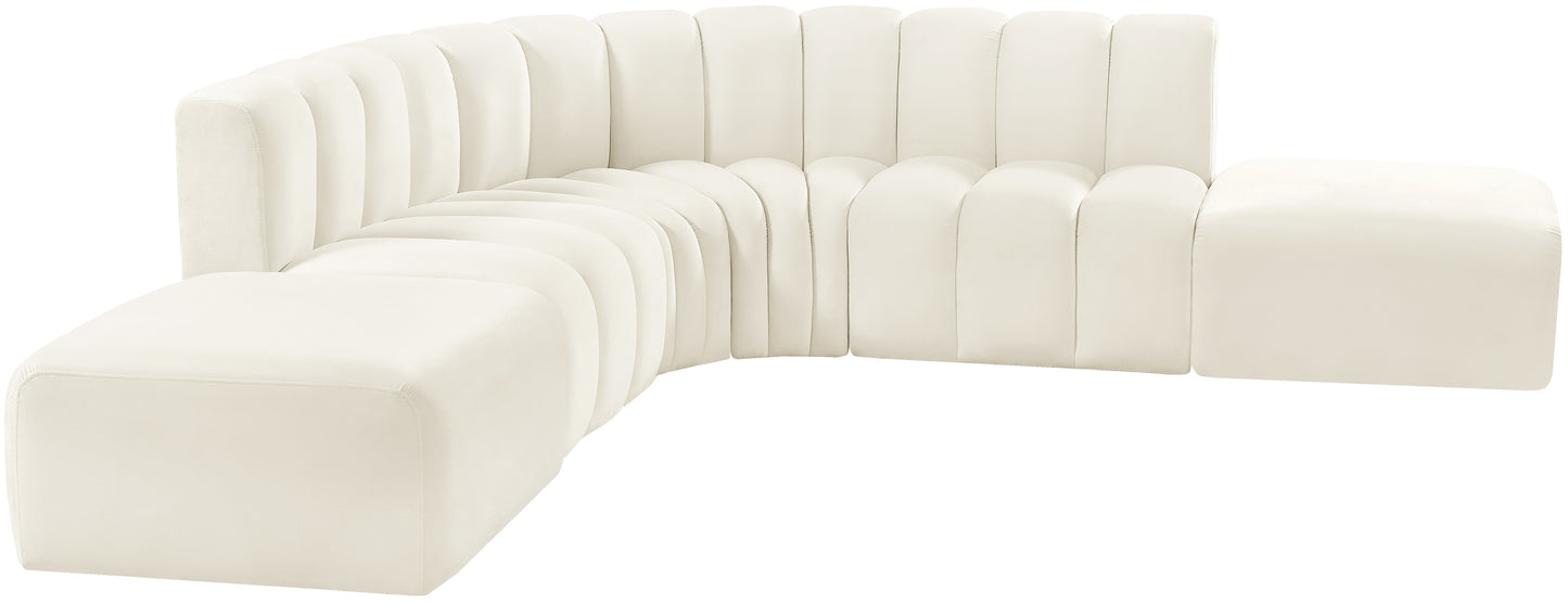 zara cream velvet modular sofa s6c