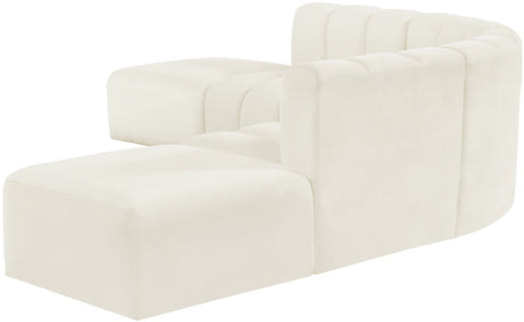 Briar Cream 146 Velvet Upholstered Modular Sectional, 6-Piece