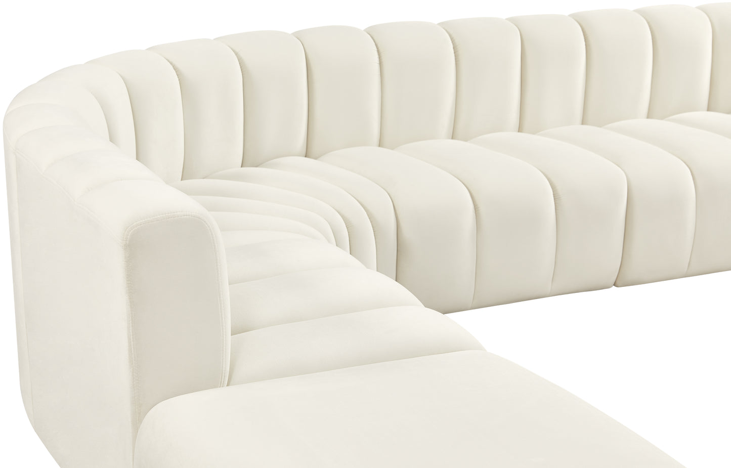 zara cream velvet modular sofa s6c