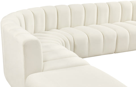 Briar Cream 146 Velvet Upholstered Modular Sectional, 6-Piece