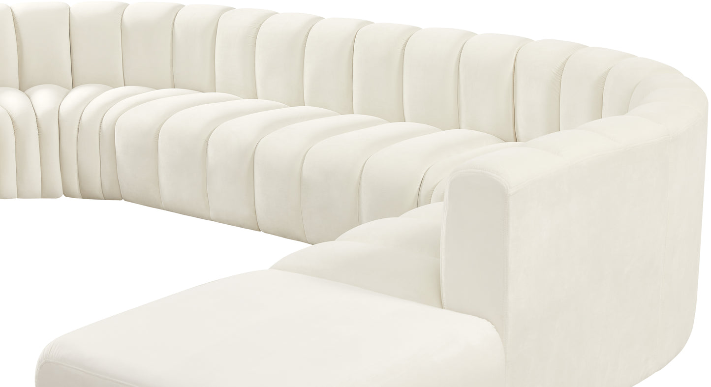 zara cream velvet modular sofa s6c