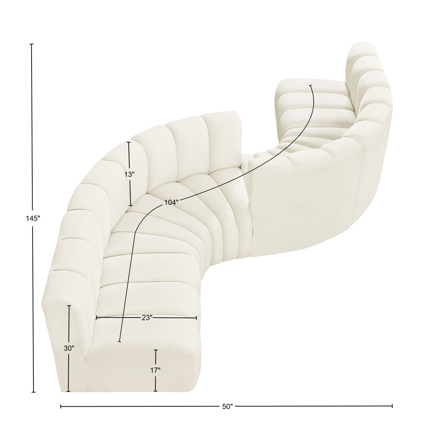 zara cream velvet modular sofa s6d