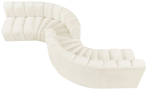 Briar Cream 145 Velvet Upholstered Modular Sectional , 6-Piece (Style 2)