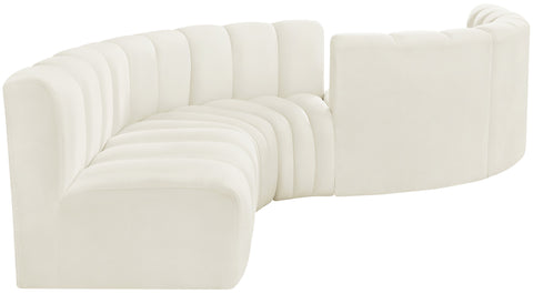 Briar Cream 145 Velvet Upholstered Modular Sectional , 6-Piece (Style 2)