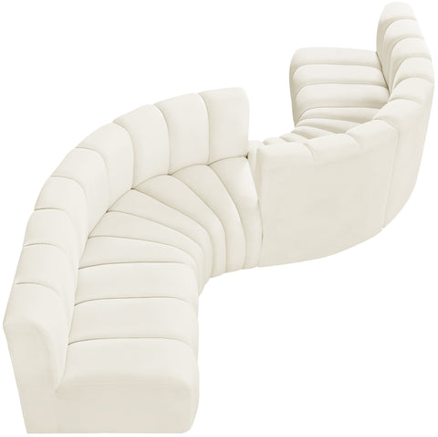 Briar Cream 145 Velvet Upholstered Modular Sectional , 6-Piece (Style 2)