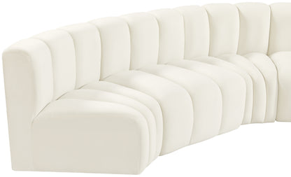 Zara Cream Velvet Modular Sofa S6D