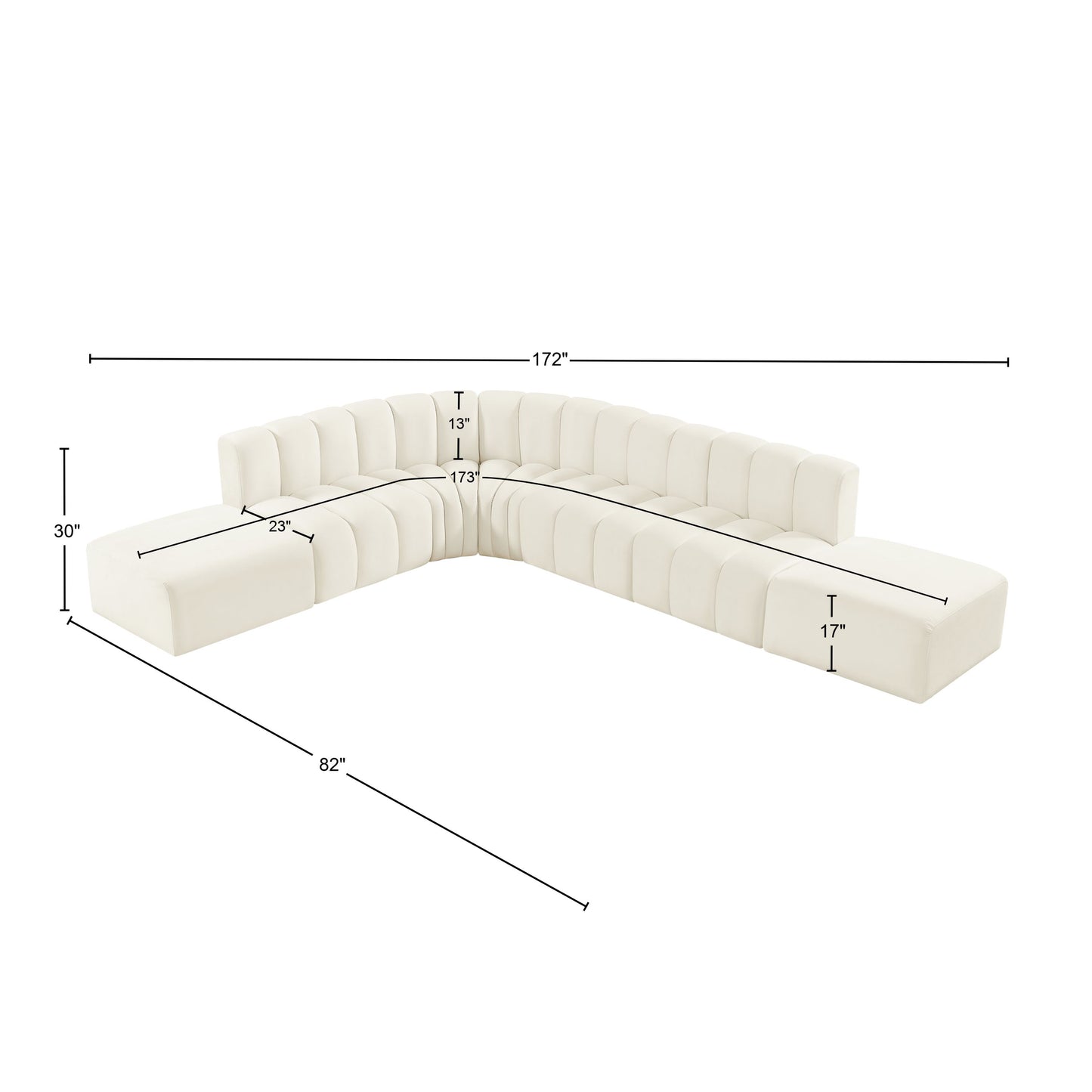 zara cream velvet modular sofa s7a